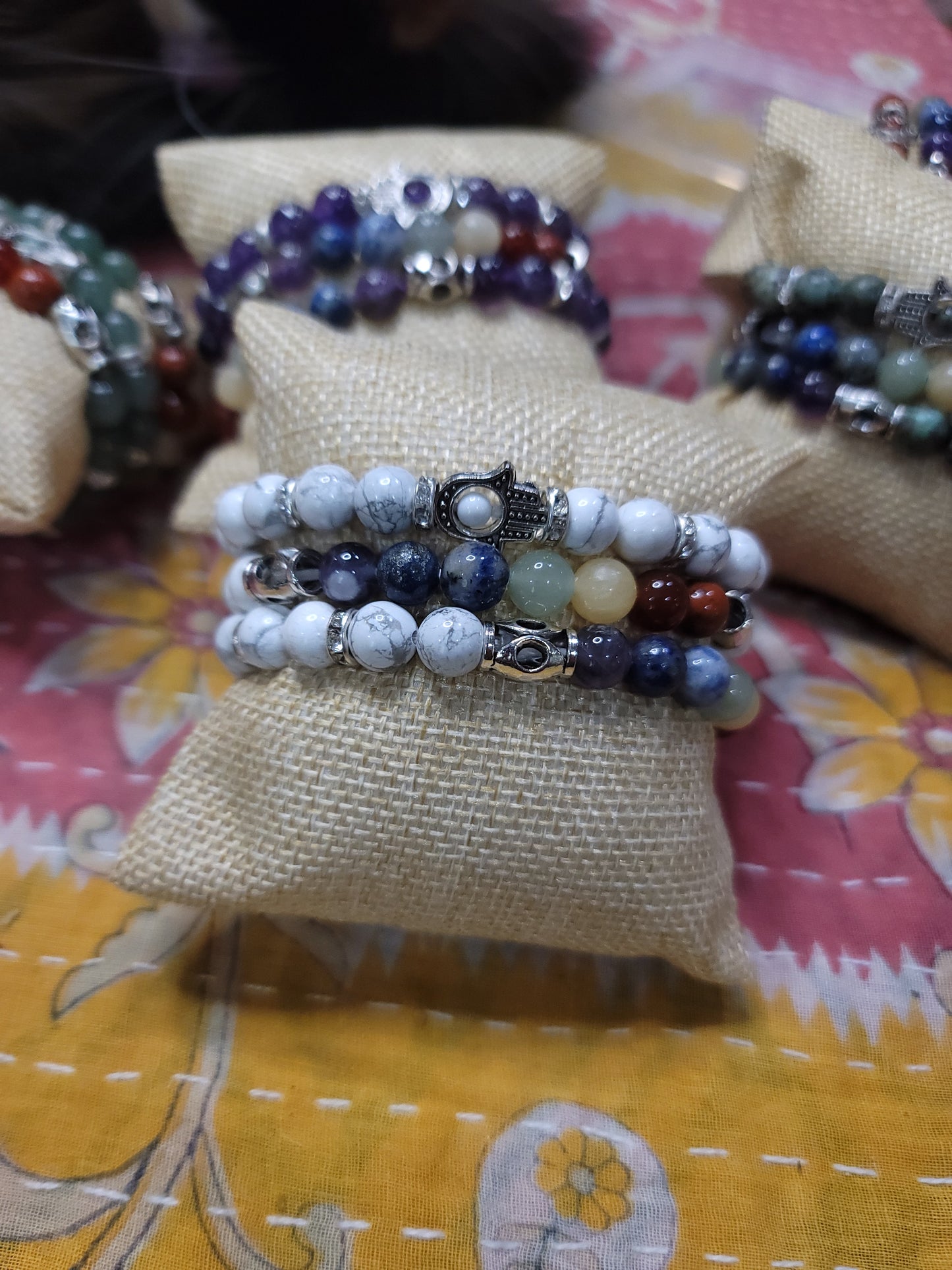 Howlite Hamsa Bracelets