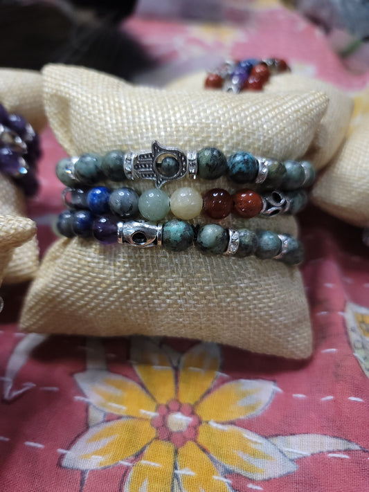 African Turquoise Hamsa Bracelets