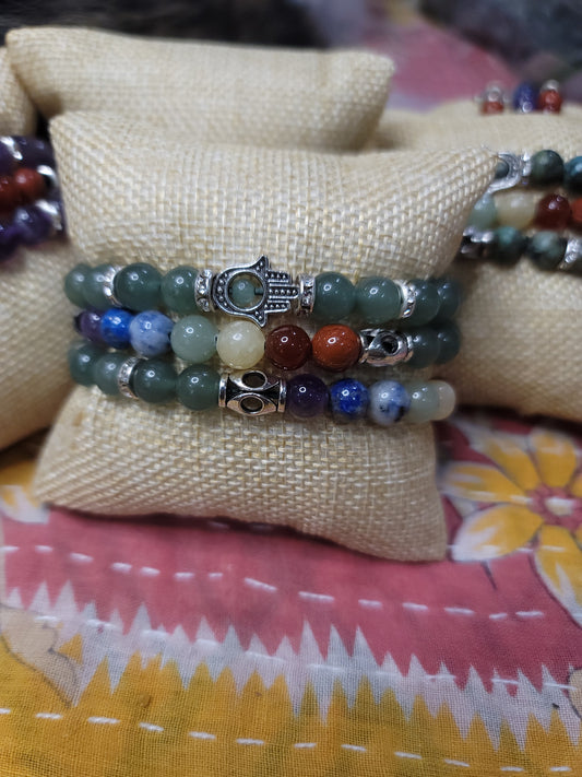 Green Aventurine Hamsa Bracelets