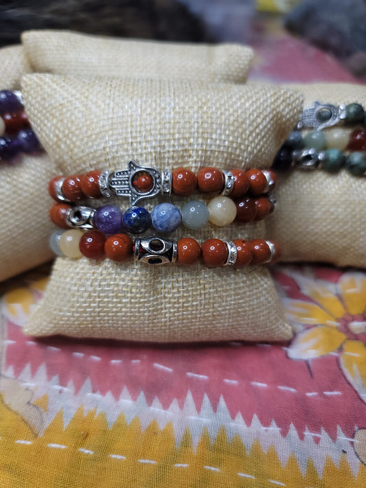 Red Jasper Hamsa Bracelet