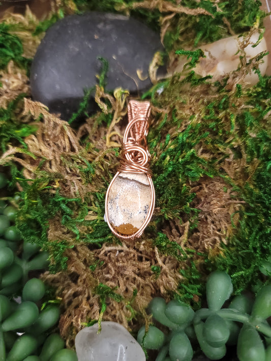 Schalenblende & Copper Wire Wrapped Pendant