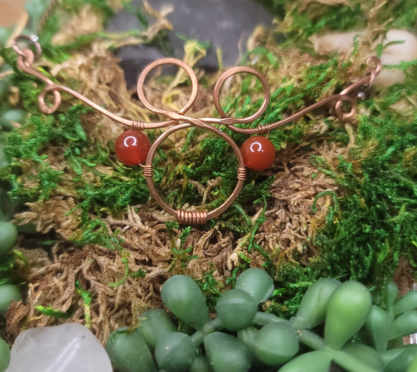 Carnelian and Copper Collar Necklace