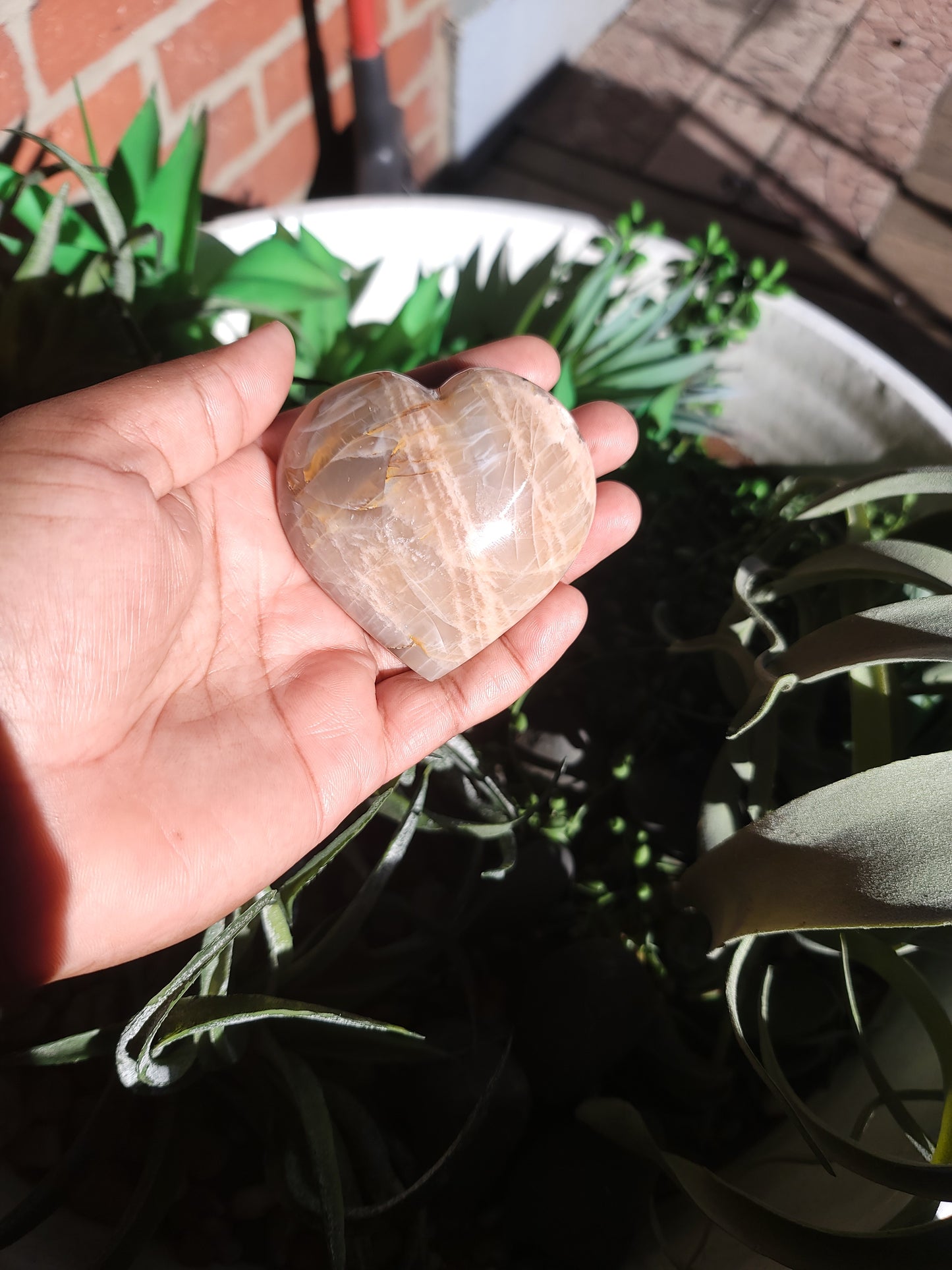 Flashy Moonstone Heart