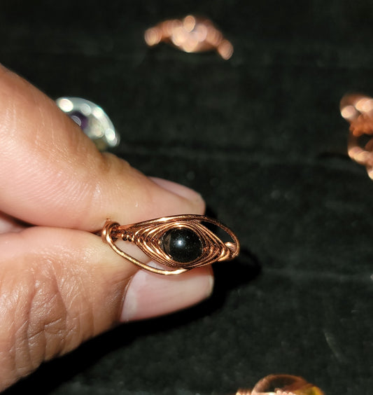 Natural Copper Herringbone Weave Ring